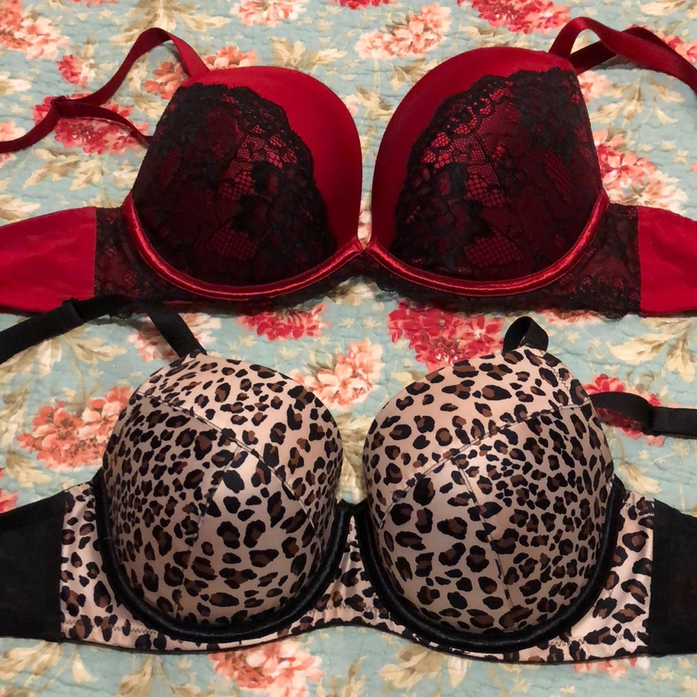 Cacique leopard/black and red/black Bra